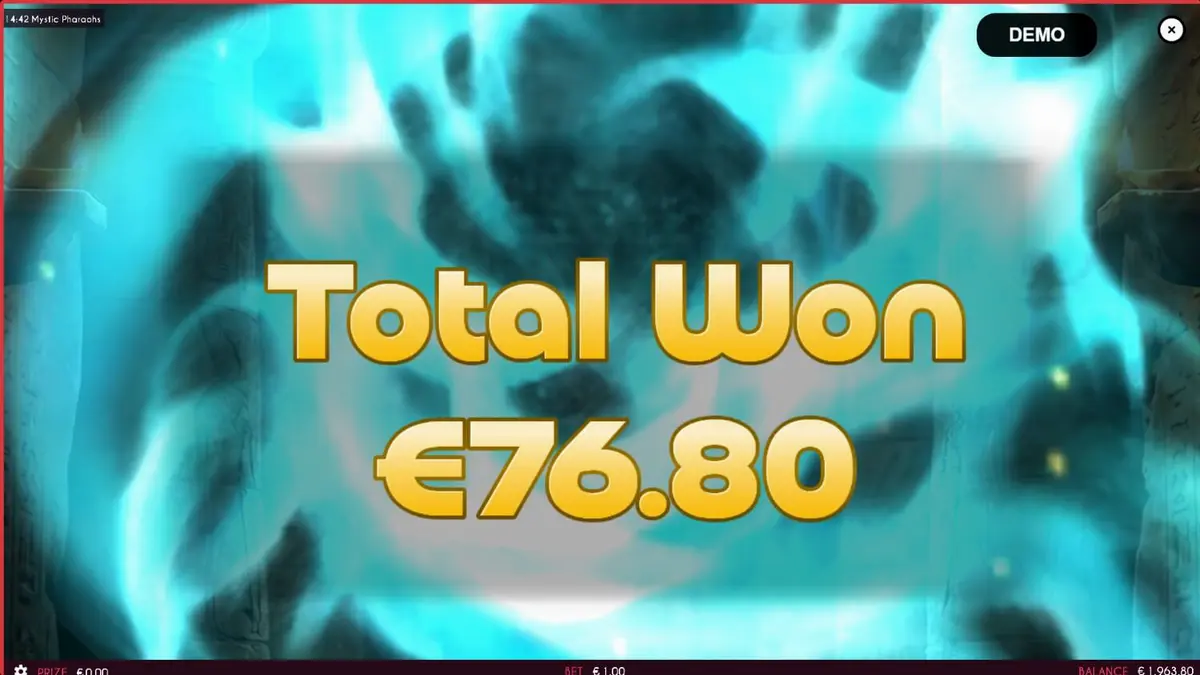 Interface do jogo de slot Mystic Pharaoh com elementos egípcios