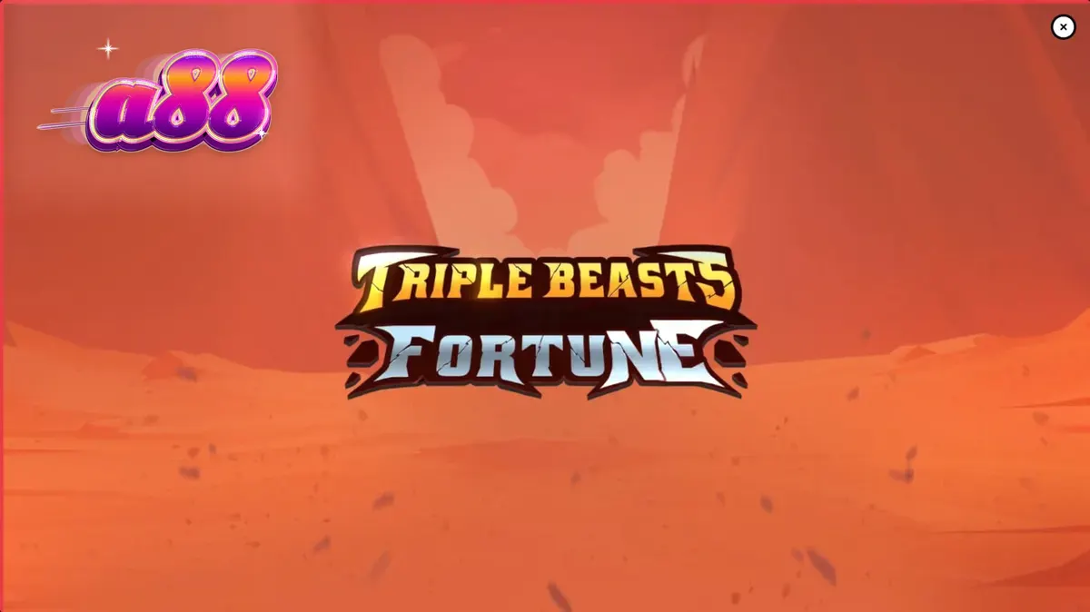 Interface do jogo de slot Triple Beasts of Fortune com símbolos de animais e totens.